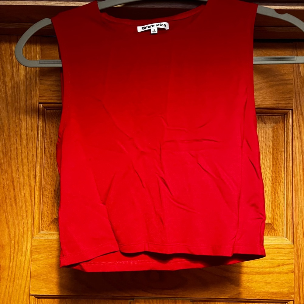 Reformation Red Sleeveless Top